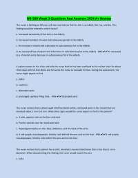 NR-509 Week 3 Questions And Answers 2024: Nursing Assessment and Examination