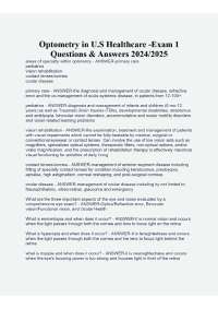 Optometry in U.S Healthcare -Exam 1