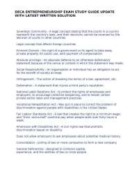 DECA ENTREPRENEURSHIP EXAM STUDY GUIDE UPDATE WITH LATEST WRITTEN SOLUTION