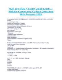 NUR 106 MOD A Study Guide Exam 1 - Wallace Community College Questions With Answers 2025
