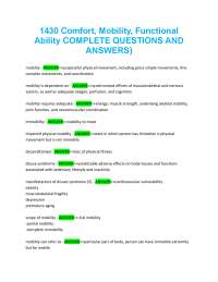 Mobility, Immobility, and Pain: A Comprehensive Guide with Questions and Answers