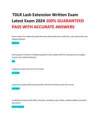 TDLR Lash Extension Written Exam: Study Guide with Questions and Answers