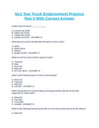 NYS Tow Truck Endorsement Practice Test 2: Multiple Choice Questions and Answers