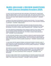 NURS 106 Exam 1 Review Questions with Correct Detailed Answers 2025