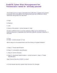 Cyber Risk Management for Technicians: Multiple Choice Questions and Answers