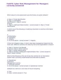 Cyber Risk Management for Managers: Multiple Choice Questions and Answers