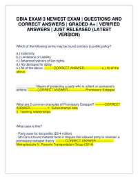DBIA EXAM 3 NEWEST EXAM | QUESTIONS AND CORRECT ANSWERS | GRADED A+ | VERIFIED ANSWERS