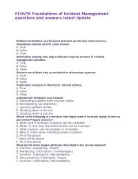FEDVTE Foundations of Incident Management: Questions and Answers