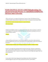 NURS 618 FINAL EXAM 1 2025 Pathophysiology for Advanced Nursing Practice A+ GRADED