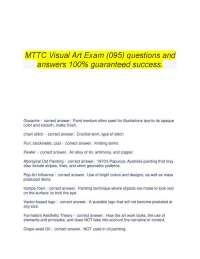 MTTC Visual Art Exam (095) Questions and Answers