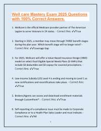 Wellcare Mastery Exam 2025: Questions and Answers