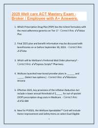 Wellcare ACT Mastery Exam - Broker / Employee with A+ Answers