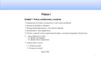 Física I: Sistemas de Unidades, Vectores y Operaciones Vectoriales - Prof. Peña
