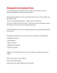 Managerial Accounting Terms: Definitions and Explanations