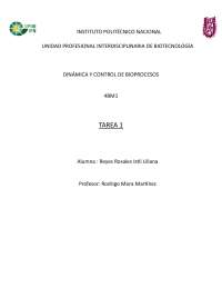 Dinámica y Control de Bioprocesos: Tarea 1 - Análisis de Circuitos Eléctricos