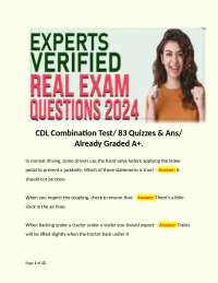 CDL Combination Test/ 83 Quizzes & Ans/ Already Graded A+.