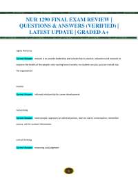 NUR 1290 FINAL EXAM REVIEW | QUESTIONS & ANSWERS (VERIFIED) | LATEST UPDATE | GRADED A+