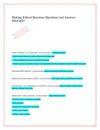Making Ethical Decisions Questions and Answers 2024/2025