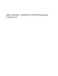 HIEU 201 Quiz 7 MINDTAP CHAPTER Questions with Answers