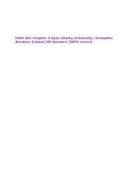 HIEU 201 Chapter 5 Quiz Liberty University | Complete Answers (Latest) All Answers 100%