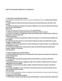 Diritto comunitario L22 - Unipegaso - Aggiornato a Novembre 2024