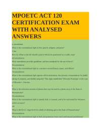 MPOETC ACT 120 Certification Exam Guide: Analyzed Answers