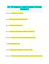 Ch. 18 Hygiene Latest Update Already Graded A