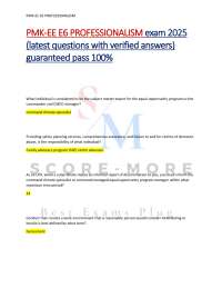 PMK-EE E6 PROFESSIONALISM exam 2025 (latest questions with verified answers) guaranteed