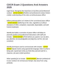CDCR Exam 2 Questions And Answers 2025