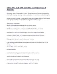 GACE 501 - ECE Test I & II Latest Exam Questions & Answers.