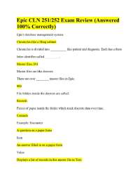 Epic CLN 251/252 Exam Review (Answered 100% Correctly)