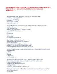 DECA MARKETING CLUSTER EXAM DISTRICT LEVEL PRACTICE TEST WITH A+ SOLUTION UPDATE Q&As