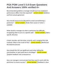 PGA PGM Level 3 3.0 Exam Questions And Answers 100% verified A+