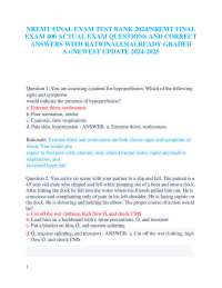 NREMT FINAL EXAM TEST BANK 2024/NREMT FINAL EXAM 400 ACTUAL EXAM QUESTIONS AND CORRECT ANS