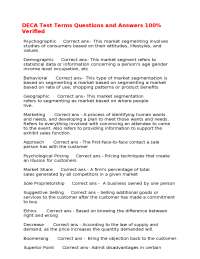 DECA Test Terms Questions and Answers 100% Verified