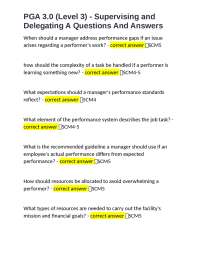 PGA 3.0 (Level 3) - Supervising and Delegating A Questions And Answers