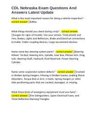 CDL Nebraska Exam Questions And Answers Latest Update