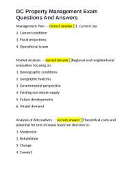 DC Property Management Exam Questions And Answers