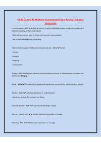 UCSB Comm 89 Midterm Summarized Exam Review Solution 2024/2025