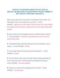 TEXAS CVO KNOWLEDGE EXAM (TEXAS RULES) SR 2024-2025 |75 QUESTIONS WITH CORRECT DETAILED AN