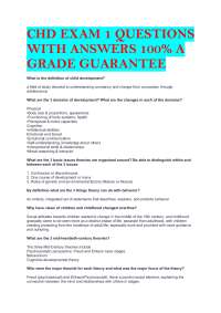 CHD EXAM 1 QUESTIONS WITH ANSWERS 100% A GRADE GUARANTEE