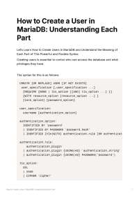 How to Create a User in MariaDB: Understanding Each Part