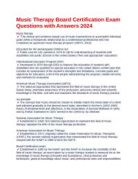 Music Therapy Board Certification Exam: Questions and Answers 2024