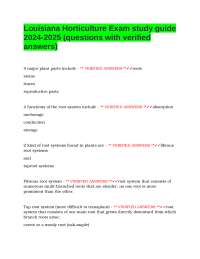 Louisiana Horticulture Exam study guide 2024-2025 (questions with verified answers)