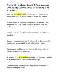 Pathophysiology Exam 2 Rasmussen University Winter 2025 Questions And Answers