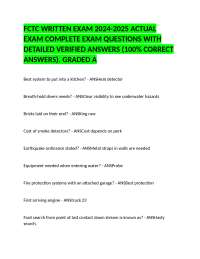 FCTC WRITTEN EXAM 2024-2025 ACTUAL EXAM COMPLETE EXAM QUESTIONS WITH VERIFIED ANSWERS