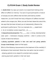 CLP3144 Exam 1 Study Guide Review