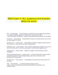 NSG Exam 4- ALL questions and answers  latest top score.