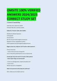 OMSITE 100% VERIFIED  ANSWERS 2024/2025  CORRECT STUDY SET