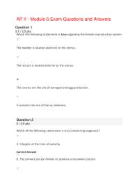 BIOD 152 A&P 2 Module 6 Exam portage learning